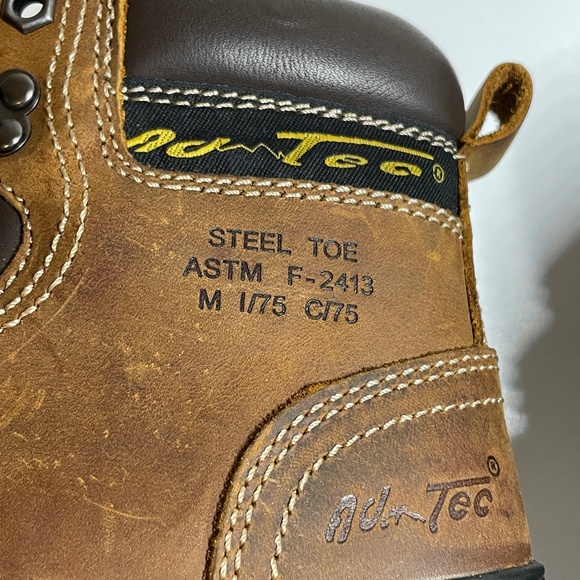 Ad Tec Boots Womens 8 Work Boots Safety Steel Toe Brown Ankle Top ASTM F-2413 - Picture 11 of 15